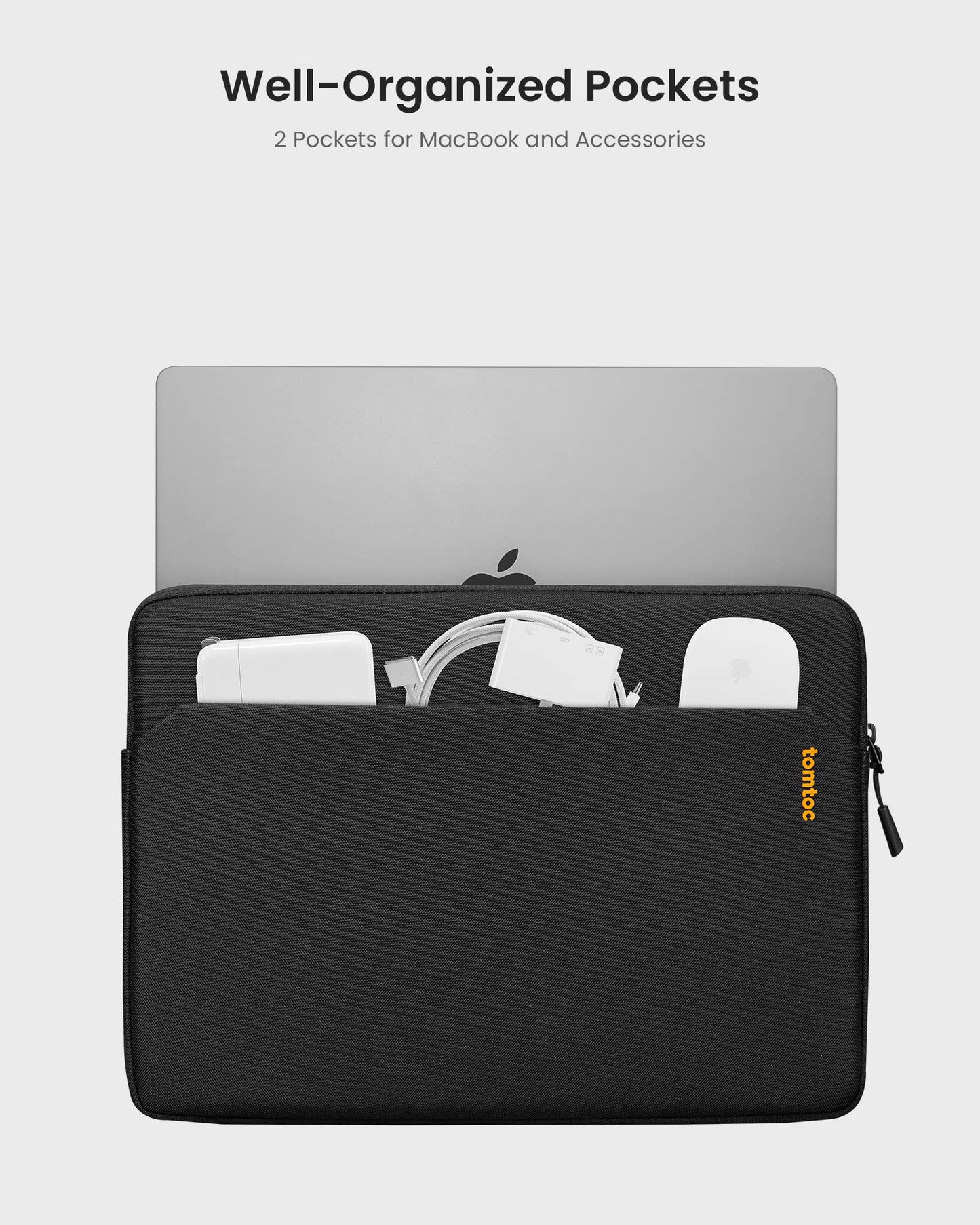 tomtoc Slim Laptop Sleeve for 15-inch 2026 New MacBook Air M5/A3448, M4/A3241, M3/M2, 15 Inch Microsoft Surface Laptop AI PC/7/6, Dell XPS 15 Plus, Recycled Water-Resistant Protective Case Bag