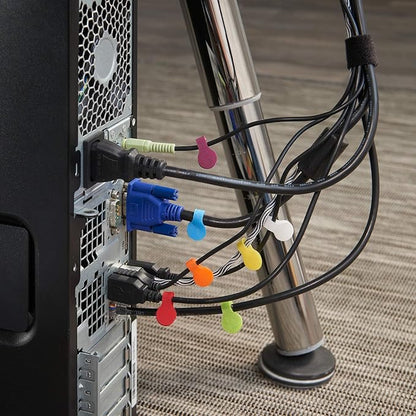 Wrap-It Storage - Mini Multi-Color Cable Labels (60 Pack) - Colorful Charger & Wire Labeler