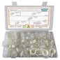 Bigtrans 305 Pcs Nylon Plastic R-Type Wire Clips 1/4" 5/16" 3/8" 1/2" 3/4" Clamps Fasteners Assortment for Cable Conduit -5 Size -White