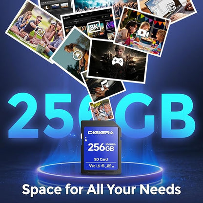 256GB LSU200 SDXC UHS-II Memory Card - up to 300MB/s, C10, U3, V90, 8K, SD Card for Computers, Digital Cameras, Home Theatre Devices, Car Navigation Systems (2 Pack)