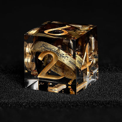 D6 Dice Set – 10× Six-Sided Resin Dice with Themed Designs – 16mm Tabletop for Wargames, RPGs, MTG, and Board Games
