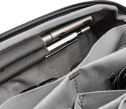 Peak Design Tech Pouch, Black, Electronics Organizer for Travel or Everyday Carry, Origami-Style Storage, Cable Pass-Through, Weatherproof Recycled Nylon, Gear Carry Bag for Men and Women
