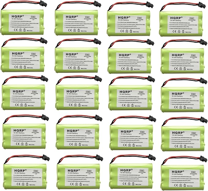 HQRP 20-Pack Cordless Phone Battery Compatible with Uniden PowerMax 5.8GHz 30878864022, Powermax 2.4 GHz, GE TL26402, GP 80AAALH3BMX, 80AAALH3BMZ Replacement