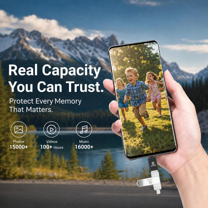 True Capacity 256GB MFi Certified iPhone Photo Stick, 3-in-1 Flash Drive