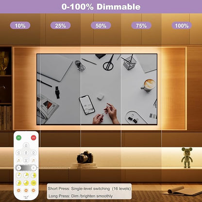 MIWISE LED Dimmer,Smart WiFi+Bluetooth Dimmable Controller with RF Remote,Work with Alexa/Google,Two Ports 5V/12V/24V for 3528/2835/5050/SMD COB Single Color LED Strip Lights,Timer/Memory Function