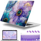Lepeoac Case for MacBook Pro 13 inch Case M2 2022-2016 A2338 M1 A2251 A2289 A2159 A1989 A1708 A1706, Plastic Hard Shell + Keyboard Cover + Dust Plug, Fluid Art Flowers