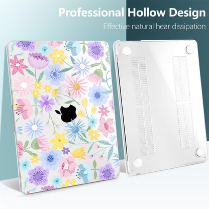TWOLSKOO for MacBook Air 13 inch Case M5 2026 M4 2025 M3 M2 2024-2022 A3449 A3240 A3113 A2681, Plastic Hard Shell & Keyboard Cover & Type C for MacBook Air 13.6 inch Case, Spring Blooms