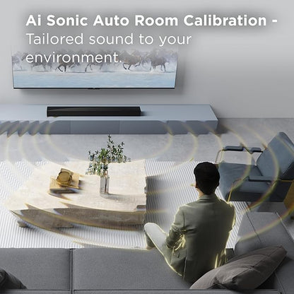 TCL Q65H Q Class 5.1 Channel Sound Bar with Dolby Atmos, DTS:X, Ray Danz Technology, Wireless Subwoofer, Wireless Surround Speakers, and Bluetooth Music Streaming