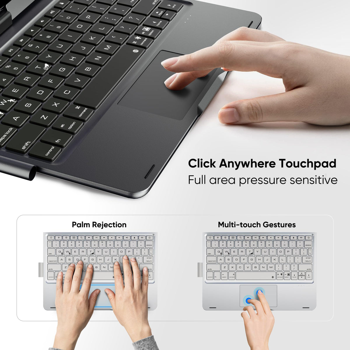 doqo iPad A16 11th & iPad 10th Case with Keyboard & Trackpad,360° Rotating