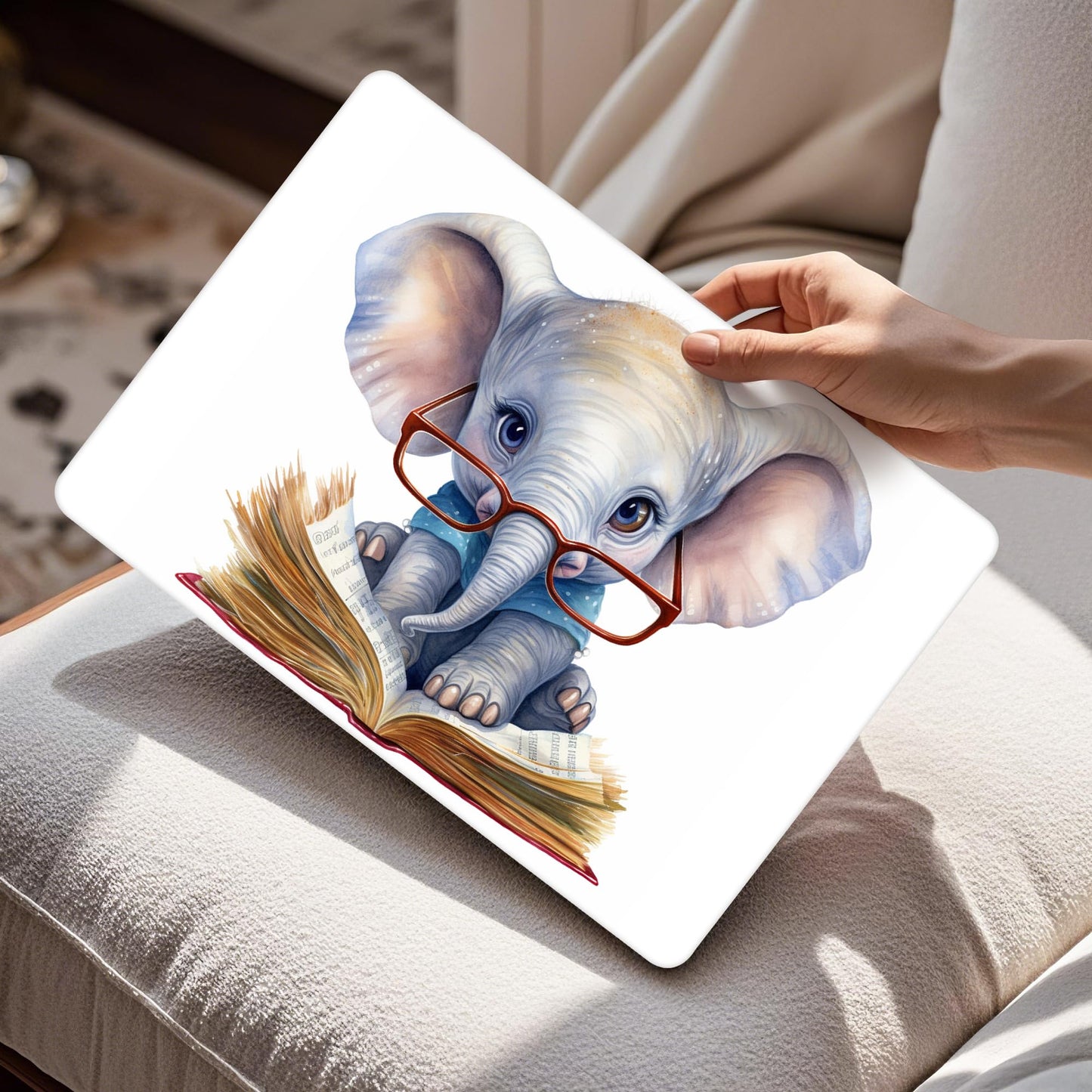 Mektron Case for 2026 MacBook Air 15 INCH M5 A3448 Compatible with M4 A3241 /M3 A3114 /M2 A2941 Printed Plastic Hard Shell Cover with 15.3" Liquid Retina Display Touch ID- Cute Elephant C341