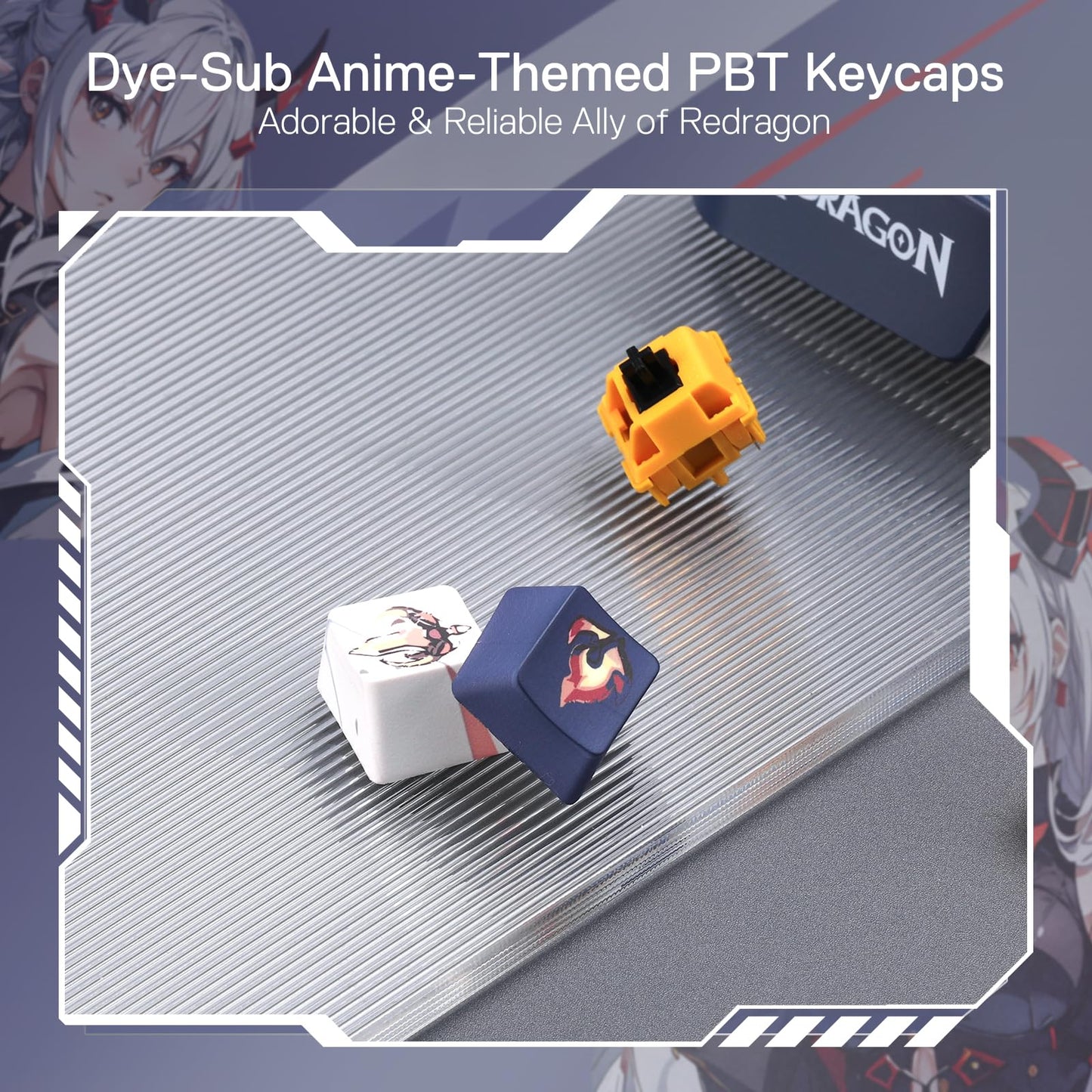 Redragon K686 PRO Wireless RGB Gasket Gaming Keyboard, Dye-Sub Anime Keycap