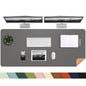 AFIING Leather Desk Pad Protector, 47" x 17" Large Desk Mat with Natural Cork & PU Leather, Mouse Pad, Non-Slip, Waterproof Desk Writing Pad for Office and Home (Dark Grey)
