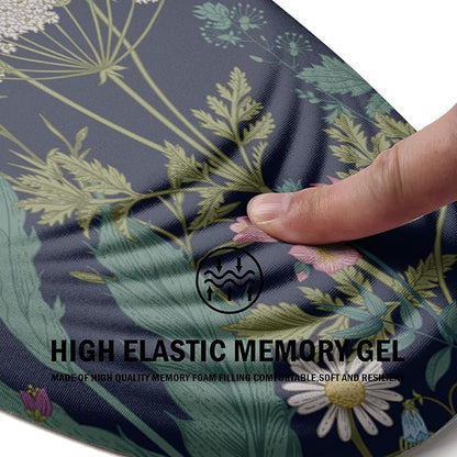 Ergonomic Mouse Pad with Wrist Rest Support, Memory Foam & Polyurethane, Weeds