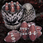 ARUOHHA DND Metal Dice Black Green Dragon Egg Dice with Rotating Dragon Egg Shell, Role Playing Game RPG Polyhedral D and D Dice Set D20 D12 D10 D8 D6 D4