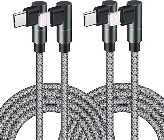 Wangmai USB C to Lightning Cable 10FT MFi Certified 90 Degree iPhone Fast Charger Nylon Braided Extra Long Charging Cord Compatible with iPhone 14/13/13 Pro Max/13 Mini/12/11/XS/XR/8/iPad 8th