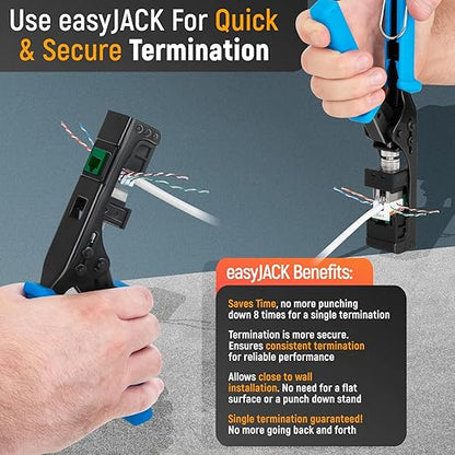 Everest 90° Angled RJ45 Cat6 Keystone Jacks 100-Pack in Green - Slim Profile Female RJ45 Connectors - Cat 6 Keystone Jack - Compatible with 90° Angled Speed Termination Tool - easyJACK (B094WB91H3)