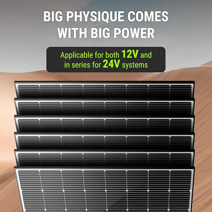 Newpowa 250W Solar Panel Monocrystalline for 12V 24V Norminal System with High-Efficiency Voltage Boost 15V Cells Works Best with MPPT Controller Charger Off-Grid for RV Marine Boat 250 Watts