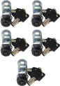 Admiral Locks Tubular Cam Lock, Keyed Alike Removable Key RV Compartment Storage Lock Cabinet Locks (Black Pack of 5, 5/8" 90°)