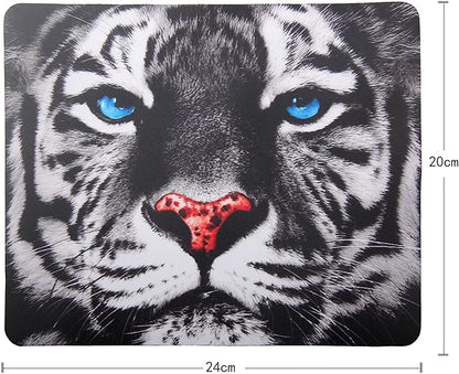 Mouse Pad, Gaming Mouse Pad, Non-Slip Rubber Base Mouse Mat with Designs for Laptop, Computer & Office, 9.5 x 7.9 x 0.12 inches (Tiger face)