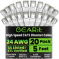 GEARit Cat6 Patch Cables Cat 6 Ethernet Cable 1 ft 20-Pack Purple