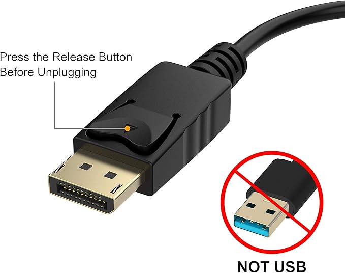 4K DisplayPort (DP) to HDMI Adapter, 5 Pack, Uni-Directional Gold-Plated Display Port Computer to HDMI Screen Converter (Male to Female) Compatible with HP, Dell, Lenovo & More, Passive - Black