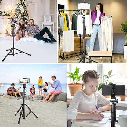 Victiv 68 inch/ 173cm Phone Tripod Stand, Selfie Stick Tripod for Filming with Remote &Smartphone Holder