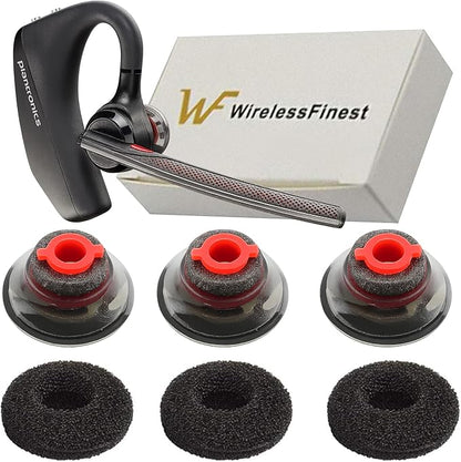 3X Ultra Comfort Eartips Ear Buds Replacement Earphone Ear Tips Kits Earpads Foam Set Cushion for Plantronics Voyager 5200 5220 5210 Series Bluetooth Headset Headphone (Medium M)