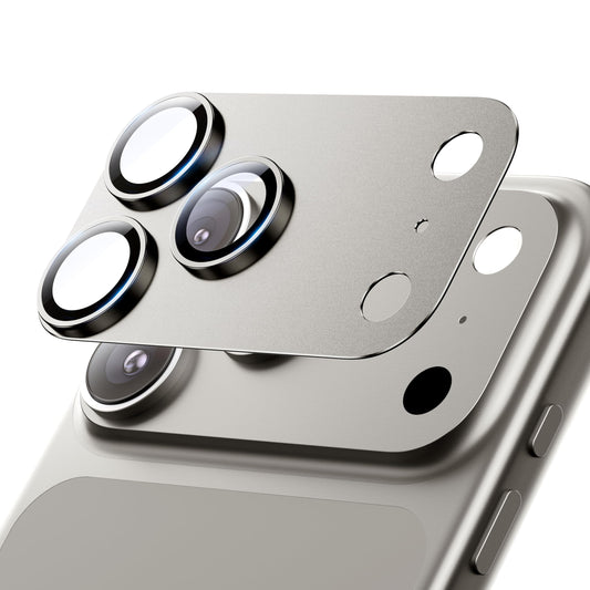 Hoerrye for iPhone 17 Pro Max Camera Lens Protector - [12FT Shatterproof Military Grade] [Strong Adsorption] Metal 9H+ Tempered Glass Camera Screen Full Protective Cover Case Friendly,Gray