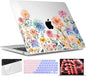 TWOLSKOO for M4 MacBook Air 13.6 inch Case 2025-2022 Release M4 A3240 M3 A3113 M2 A2681, Plastic Hard Shell & Screen Protector & Keyboard Cover & Trackpad Film, Beautiful Flowers