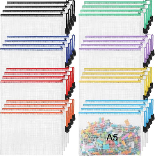 Jetec 32 Pcs Mesh Zipper Bags Bikini Organizer,Sweet Color,9 x 7 Inch