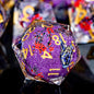 Butterfly DND Dice Purple Liquid Core Dice Set with Metal Box, Handmade Sharp Edge D and D Polyhedral Dice for use with D&D Role Playing Game, D20 D12 D10 D8 D6