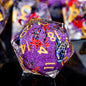 Butterfly DND Dice Purple Liquid Core Dice Set with Metal Box, Handmade Sharp Edge D and D Polyhedral Dice for use with D&D Role Playing Game, D20 D12 D10 D8 D6
