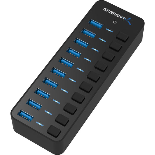 SABRENT 36W 7-Port Powered USB 3.0 Hub, Switches & LEDs (HB-BUP7)