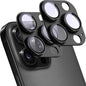2 Pack Camera Lens Protector for iPhone 15 Pro/iPhone 15 Pro Max,[Not Easy to Breakn ] AR Tempered Glass Strong Adsorption Metal Camera Cover Screen-Black