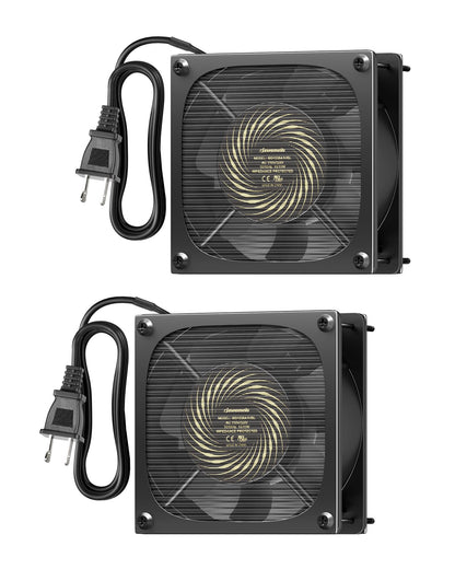 DEWENWILS Exhaust Fan 120V AC, Waterproof Ventilation Fan 30 Mesh Metal Filter, 120mm x 38mm, Dustproof DIY Cooling Fans for Reptile Pet Enclosures Cabinet, 2850RPM 90CFM UL Listed, 2 Pack