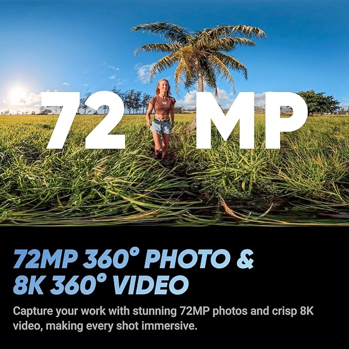Insta360 X5 Virtual Tour Bundle - Waterproof 8K 360° Action Camera, Leading Low Light, Invisible Selfie Stick Effect, Rugged and Replaceable Lens, 3-Hour Battery, Built-in Wind Guard, Stabilization