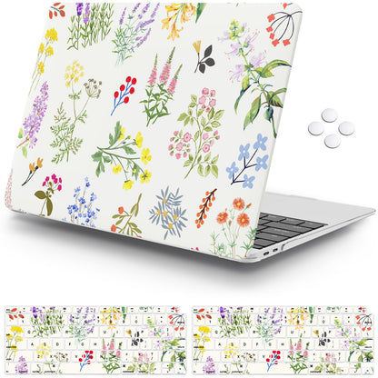 iCasso MacBook Air 13 Inch Case M1 2020 A2337 Elegant Floral White