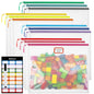 YOPCDJ 12pcs Mesh Zipper Pouch Bags, Extra Large A3 Puzzle Bag for Organizing, 12 Colors, 12 Packs, Classroom Must Have Storage Bag, File Bags for School, Board Games and Office Supplies