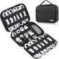 Lacdo Cord Organizer Travel, Cable Organizer Bag Case, Portable Electronics Organizer Travel Case, 6 Layer Large Capacity Charging Cords Storage organizer for Cables, SD Card, Travel Essentials, Black