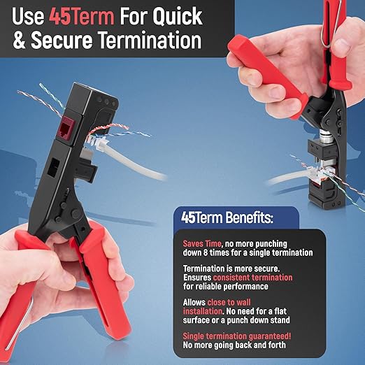 Everest 45 Degree RJ45 Cat6 Keystone Jacks Slim Profile 50-Pack Red