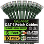 GEARit Cat6 Patch Cables Cat 6 Ethernet Cable 6 ft 10-Pack Green