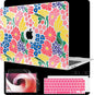 MEEgoodo for MacBook Air 13 inch Case 2021 2020 2019 2018 Released A2337 M1 A2179 A1932 with Touch ID, Plastic Hard Shell & Keyboard Cover Compatible with MacBook Air Case 13.3, Groovy Flower