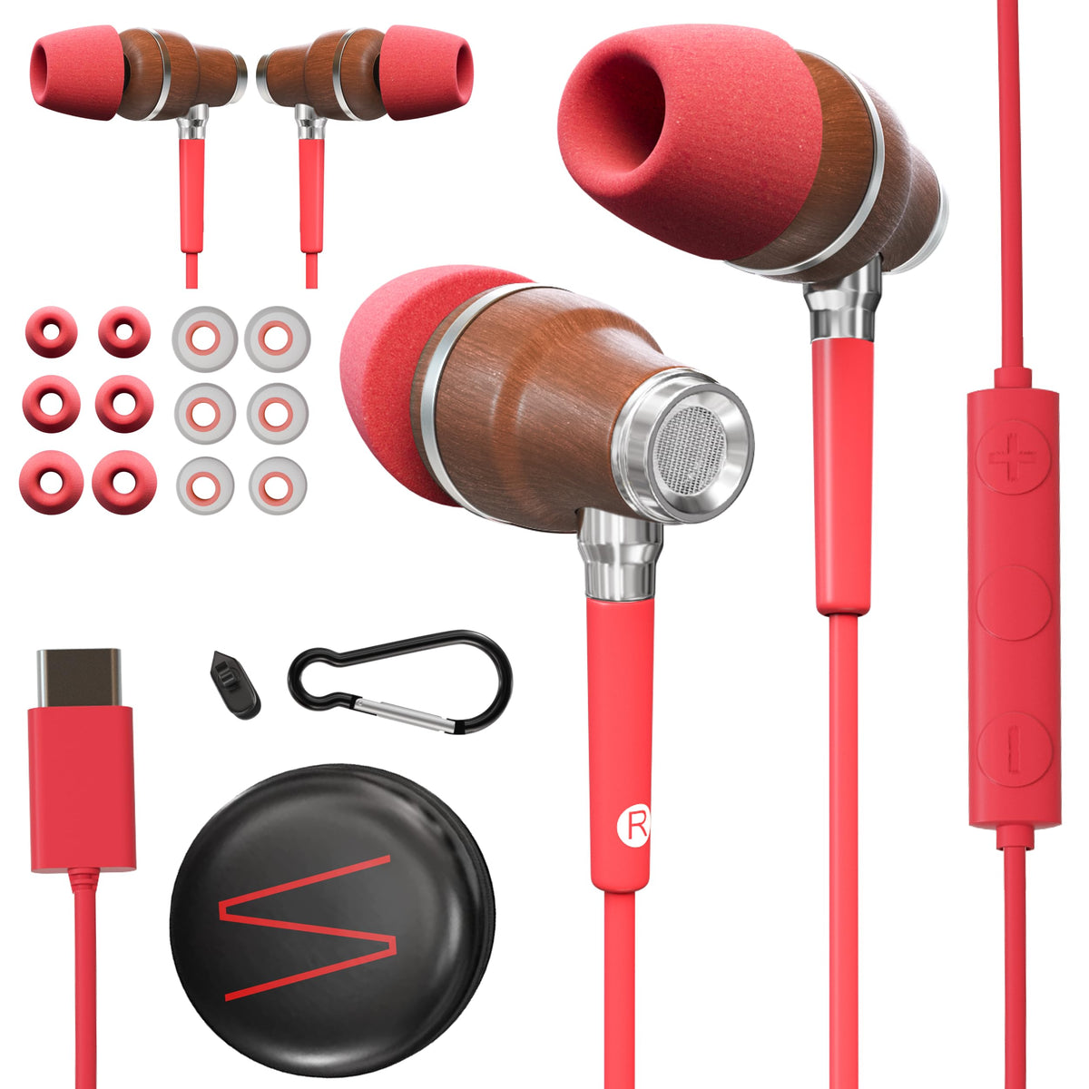 Symphonized Premium Wooden Wired Earbuds with Microphone (Lightning)