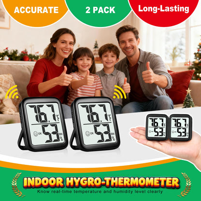 Antonki 2 Pack Room Thermometer Indoor Hygrometer