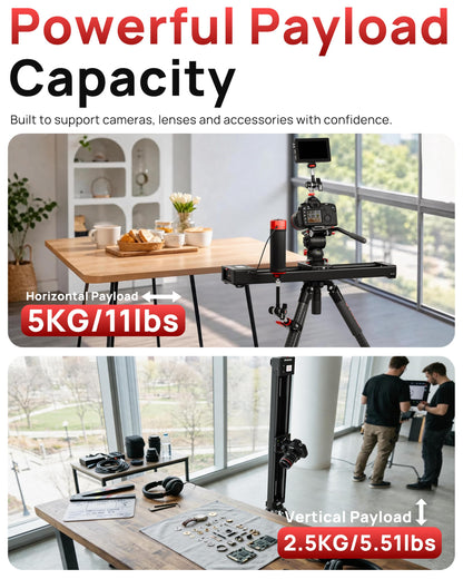 IFOOTAGE Shark Slider Nano II-660 Motorized Camera Slider (26 inch/66cm) – App & Touchscreen Control, AI Face Tracking, 360° Pan, DJI RS Compatible,7.7lb Payload, for Time Lapse & Video Production
