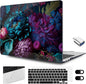 MEEgoodo for MacBook Air 13.3 inch Case 2021 2020 2019 2018 A2337 M1 A2179 A1932, Hard Shell with Keyboard Webcam Cover & Trackpad Film & Type C Adapter for MacBook Air M1, Beautiful Fantasy Flower