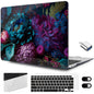 MEEgoodo for MacBook Air 13.3 inch Case 2021 2020 2019 2018 A2337 M1 A2179 A1932, Hard Shell with Keyboard Webcam Cover & Trackpad Film & Type C Adapter for MacBook Air M1, Beautiful Fantasy Flower