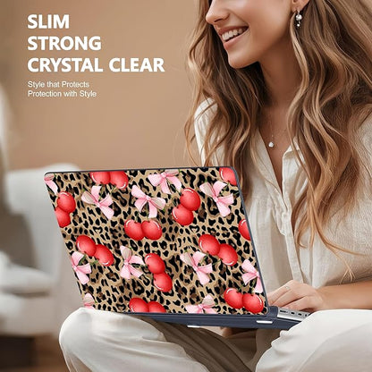 for MacBook Pro 16 inch Case 2021 2022 2023 2024 Release A3186 A3403 M4 A2991 M3 A2780 M2 A2485 M1 Pro/Max, Hard Shell Case with Screen Protector & Keyboard Cover, Leopard Cherry