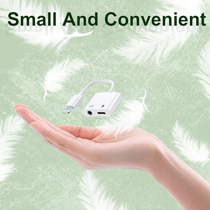 [Apple MFi Certified] 3 Pack Lightning to 3.5mm Headphone Jack Adapter, 2 in 1 Dongle Adapter Aux Audio + Charging Ports Splitter Compatible with iPhone 14/13/12/11/XS/XR/8/7 Support All iOS System