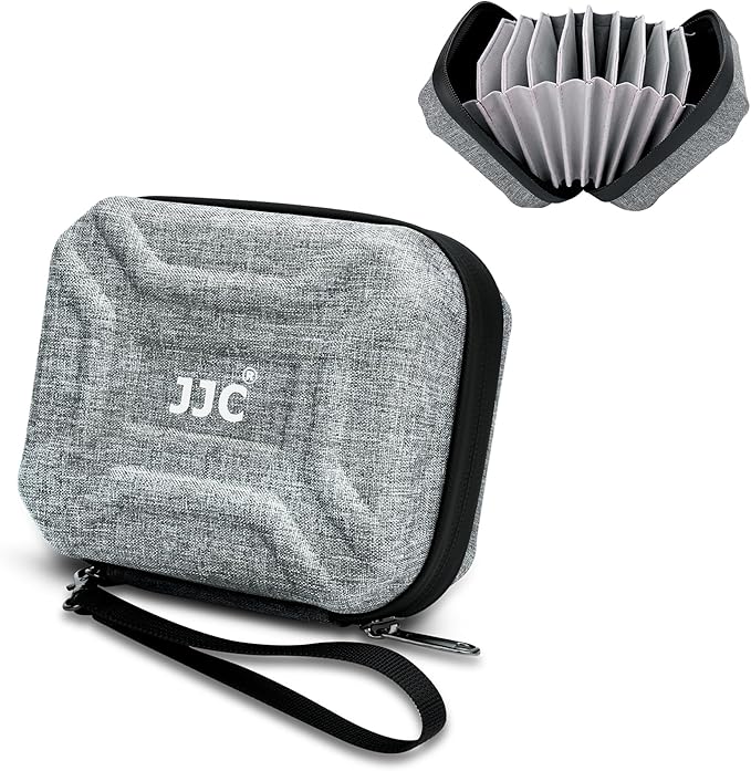 JJC Durable Lens Filter Pouch Case for 10 Circular Filters Up to 95mm 82mm, Dustproof & Water-Resistant Camera Lens Filter Storage Wallet for ND UV CPL Filter